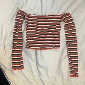 cropped off the shoulder top